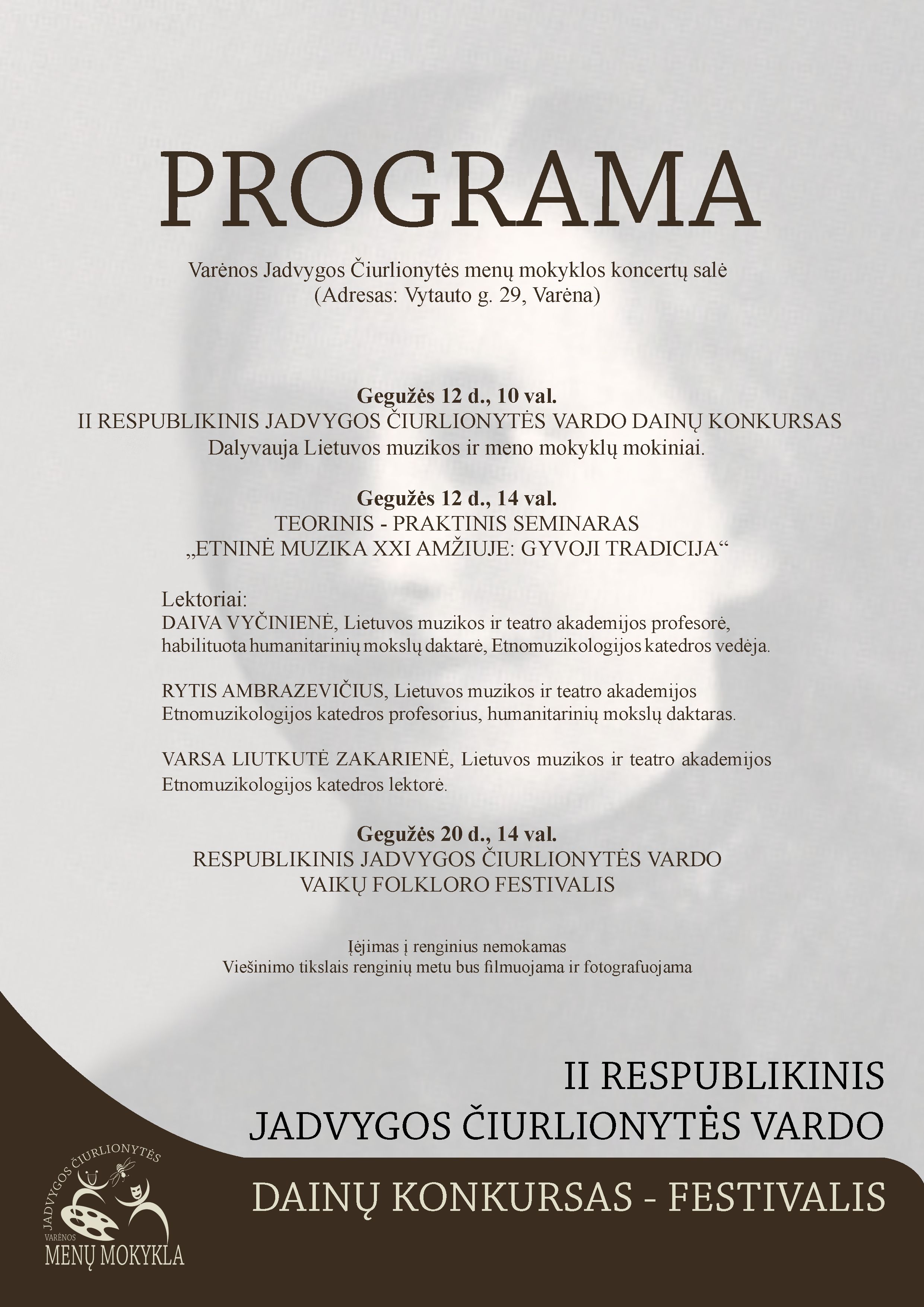 Užra&scaron;ytos Dainos A4 Programa 002