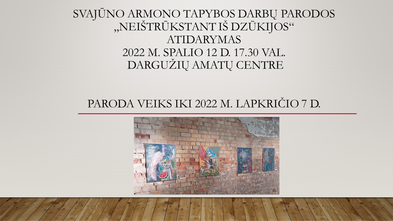 Svajūno Armono Tapybos Darbų Parodos Plakatas