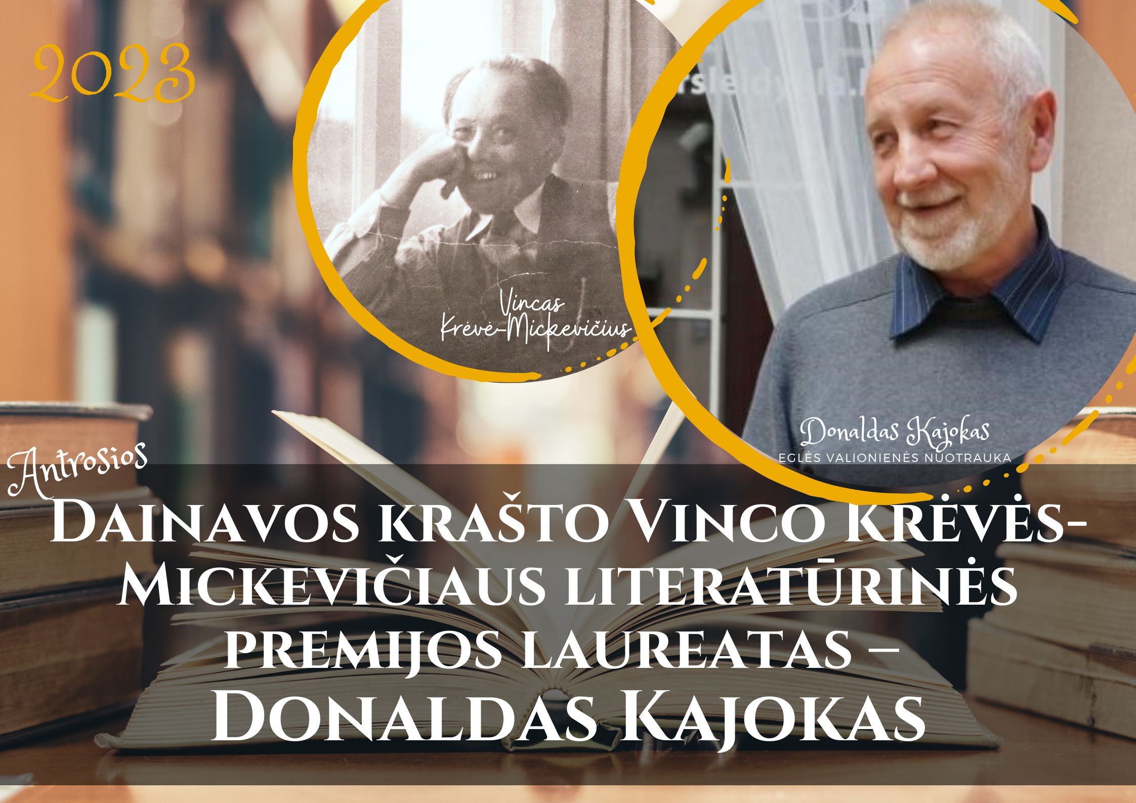 Dainavos Kra&scaron;to Vinco Krėvės Mickevičiaus Literatūrinės Premijos Laureatas &ndash; Donaldas Kajokas2