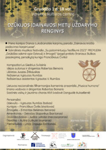 Dzukijos Dainavos Metai 2023 Programa