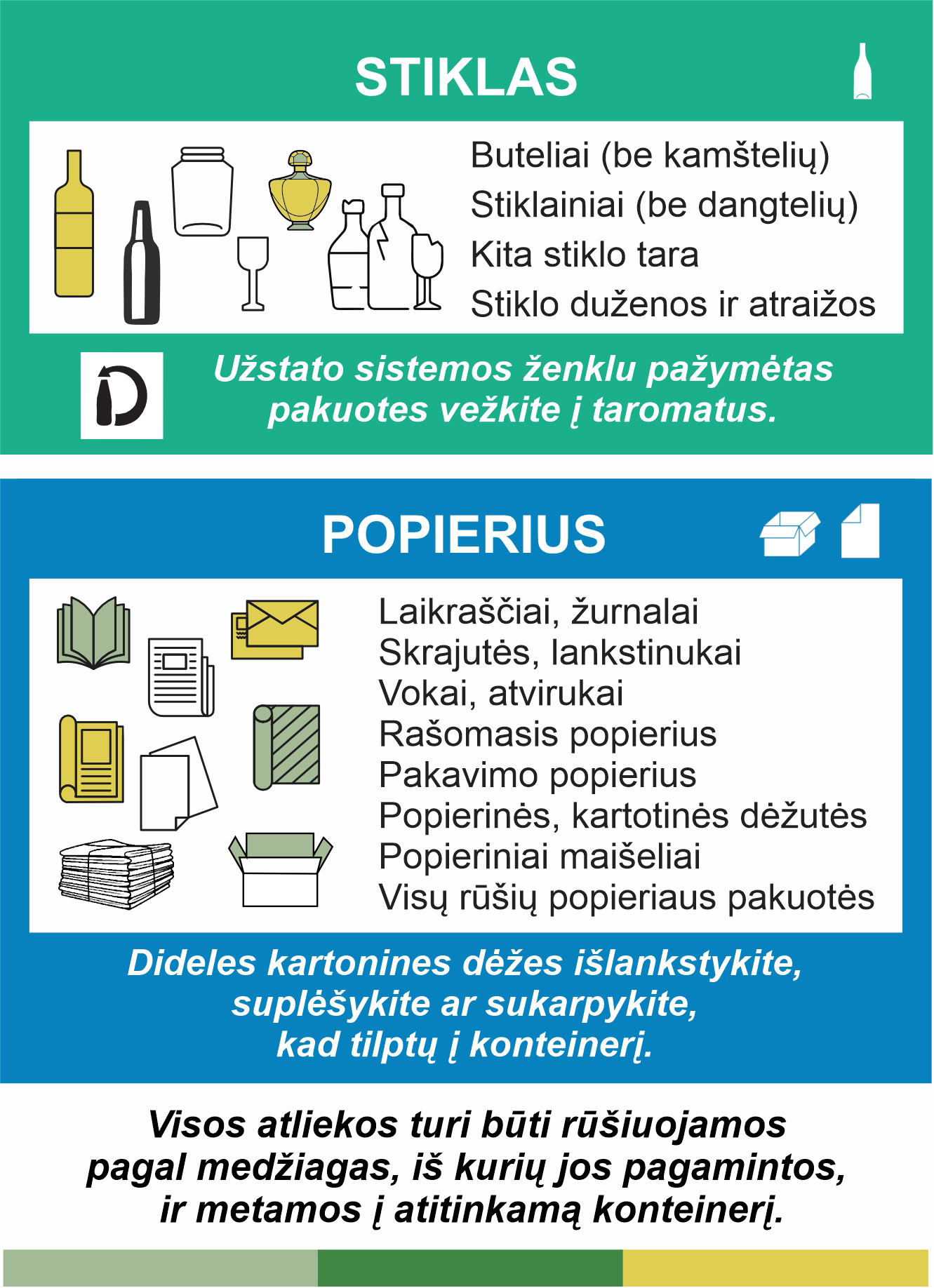 Skrajutė Stiklas Popierius