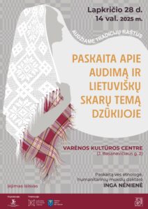 Paskaita Varenos Kulturos Centre Lapkricio 28 D
