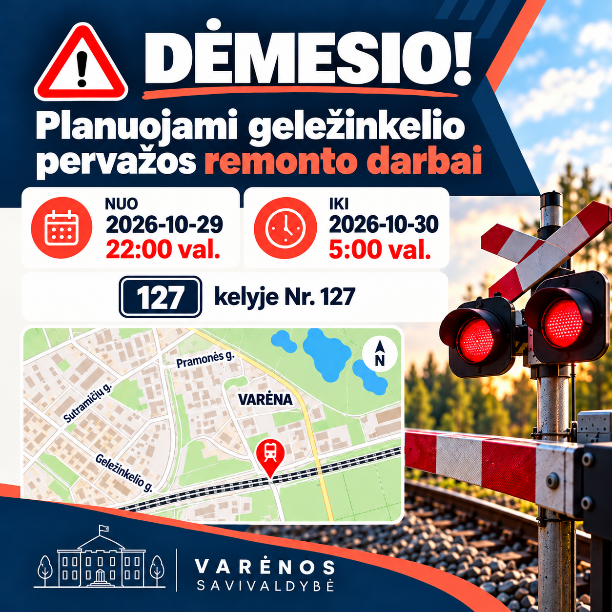 Demesio  Gelezinkelio Pervazos Remonto Darbai