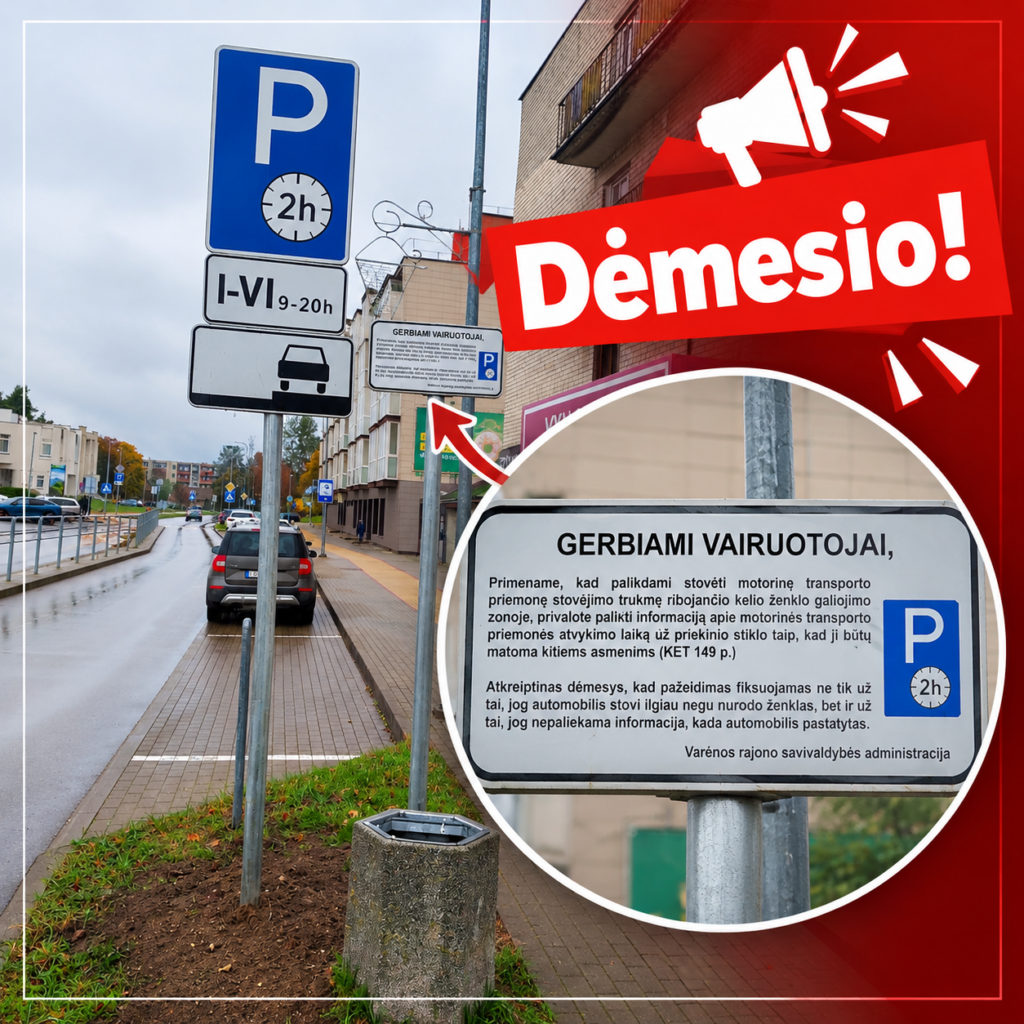 Demesio Parkavimo Taisykliu Priminimas 1